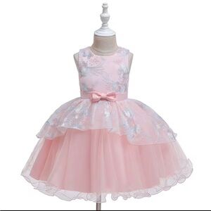 Pink Floral Layered Dress